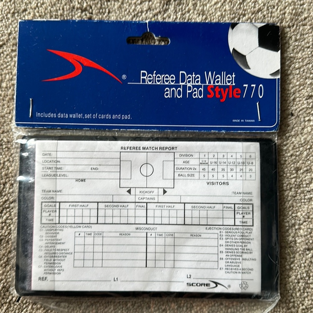 Referee Data Wallet Set by Score